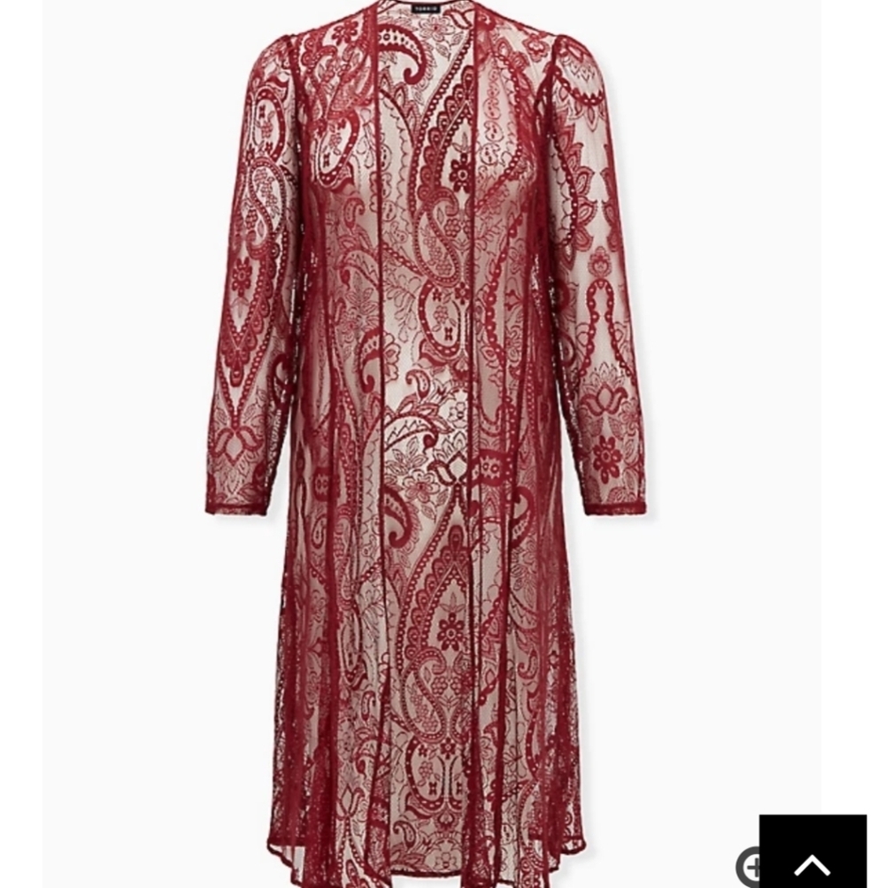 🆕 RED LONG SLEEVE LACE KIMONO